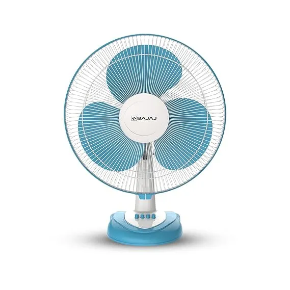 Bajaj Frore Neo Table Fan 400 MM | Table fans for Home & Office |Aerodynamically Balanced Blades| 100% CopperMotor| HighAir Delivery|3-Speed Control| 1-Yr Warranty 【Blue】